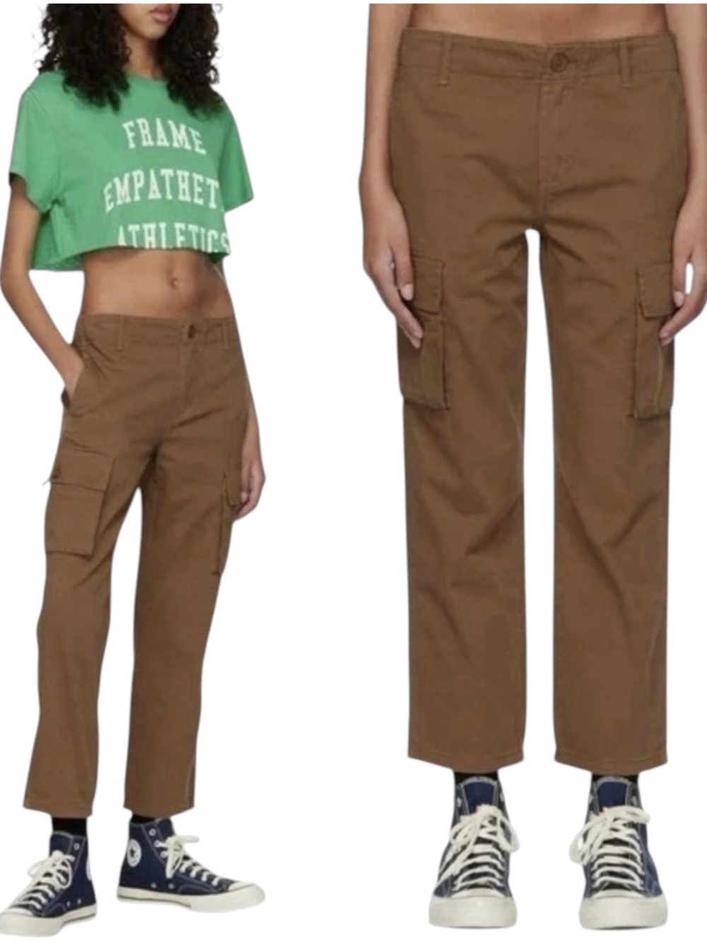 Frame Denim Relaxed Fit Utility Cargo Pant size 31 in Washed Latte Brown